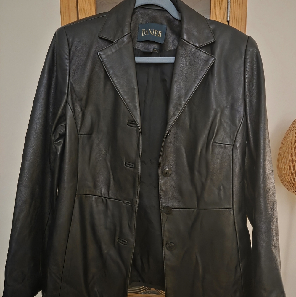 Danier Classic Black Leather Jacket